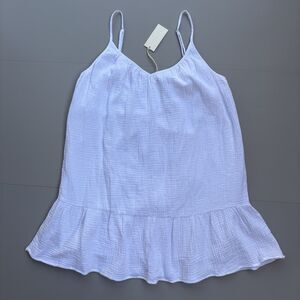 Z Supply Women Medium Dress Amalia Gauze Sleeveless White Costal Beach Cotton